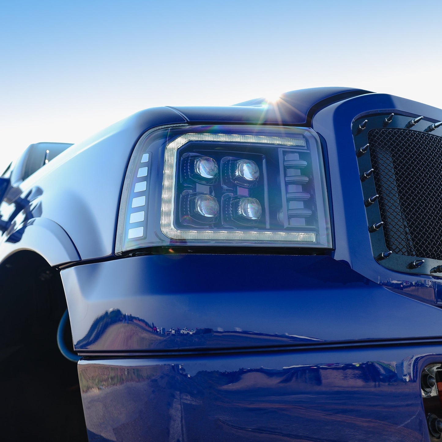 AlphaRex 05-07 Ford Super Duty/Excursion NOVA-Series LED Projector Headlights Black