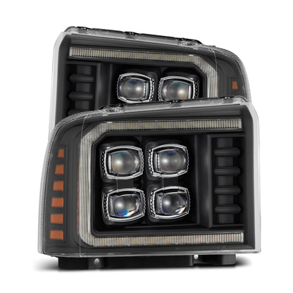 AlphaRex 05-07 Ford Super Duty/Excursion NOVA-Series LED Projector Headlights Black