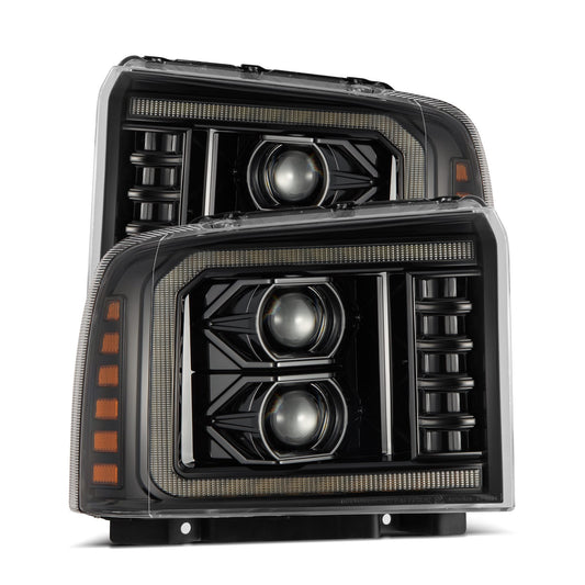 AlphaRex 05-07 Ford Super Duty/Excursion PRO-Series Halogen Projector Headlights Alpha-Black