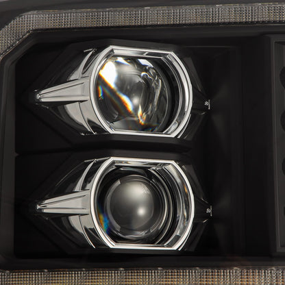 AlphaRex 05-07 Ford Super Duty/Excursion PRO-Series Halogen Projector Headlights Black
