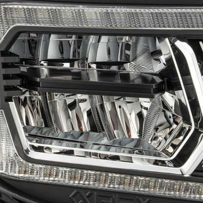 AlphaRex 05-11 Toyota Tacoma LUXX Crystal Headlights Plank Style Design Black w/Activation Light/DRL