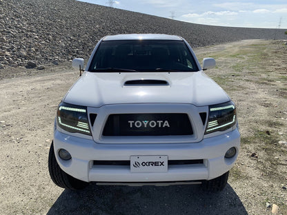 AlphaRex 05-11 Toyota Tacoma PRO-Series Projector Headlights Plank Style Design Alpha Black w/DRL