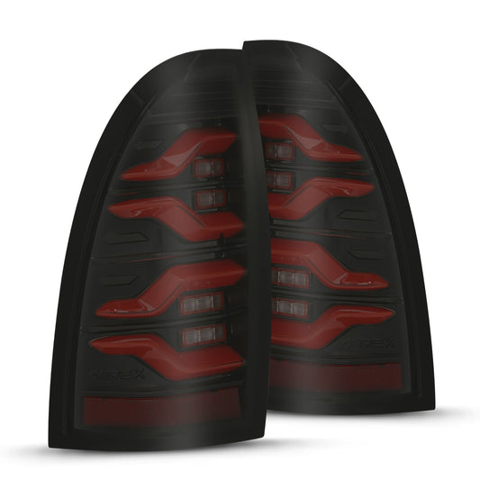 AlphaRex 05-15 Toyota Tacoma LUXX-Series LED Tail Lights Black-Red