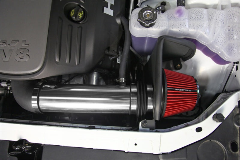 Spectre 11-17 Dodge Challenger/Charger 5.7L V8 Air Intake Kit - Polished w/Red Filter | Dodge Challenger/Charger (11-17) (9036)