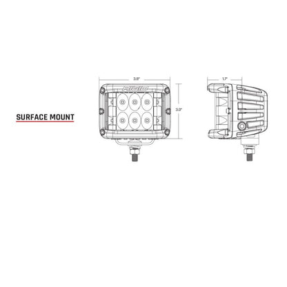Rigid 46808 D-SS PRO Driving White Square LED Lights Pair Kit for 2022-24 Tundra