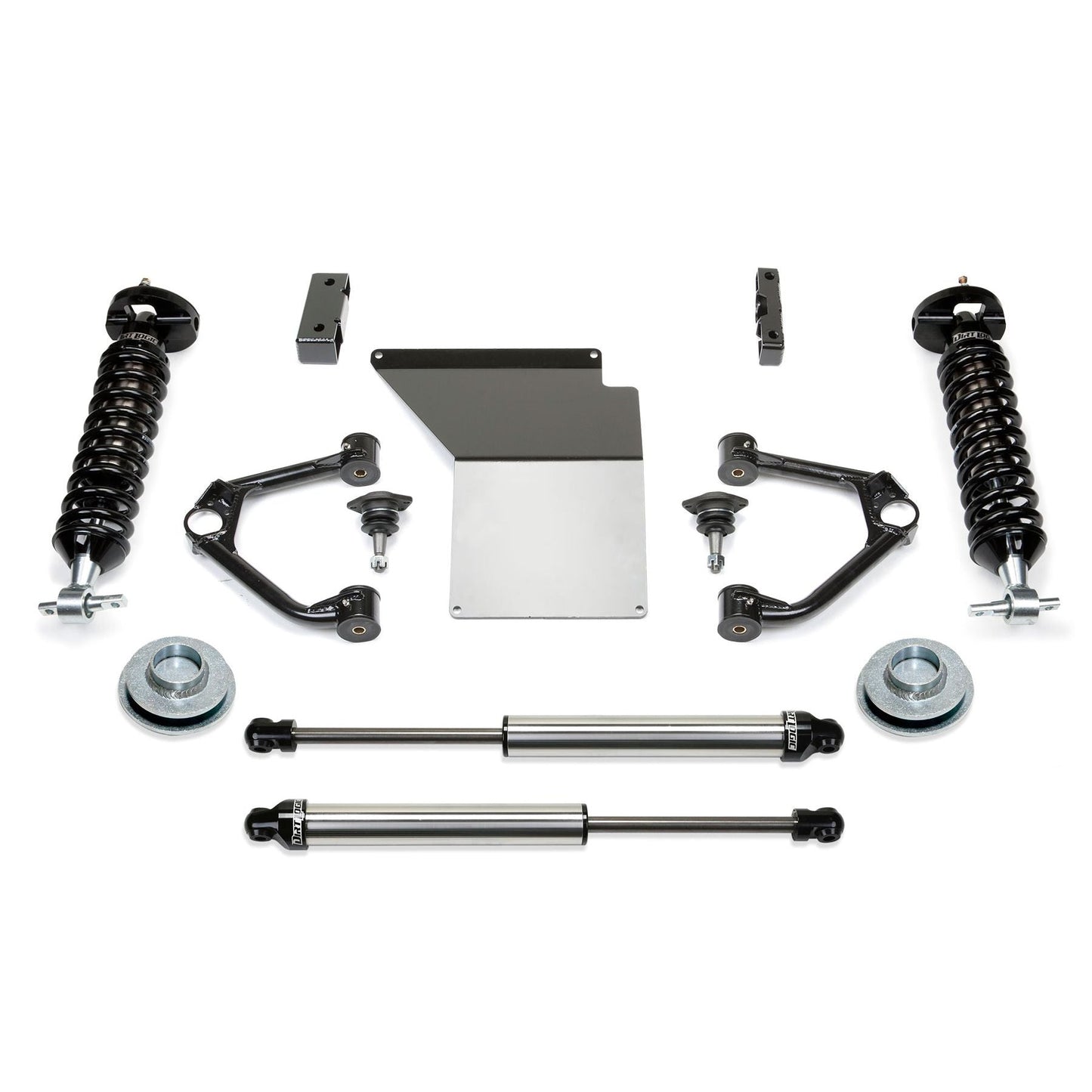 Fabtech 4in Budget UCA System w/ DL 2.5 Coilovers & Rear DL Shocks | GM C/K1500 SUV 2WD/4WD (07-14) (K1060DL)