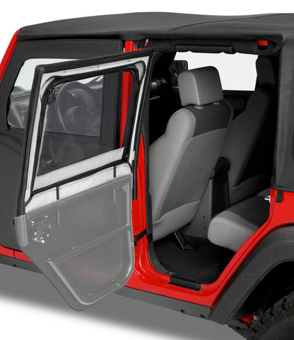 Bestop 51793-35 Blk Diamond Front Element Upper Soft Doors for 97-06 Wrangler TJ