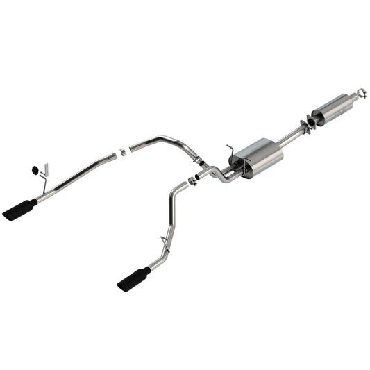 Borla S-Type Cat-Back Exhaust System (Dual Rear Exit, Black Tips): Ram 3.6L V6 1500 2019 - 2024
