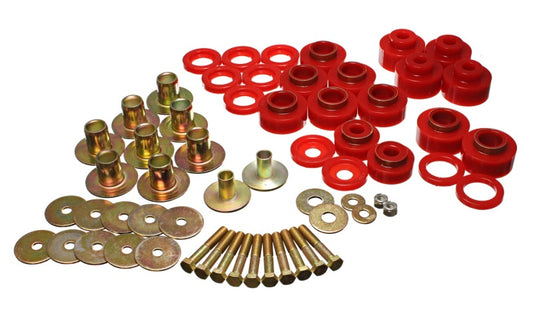 Energy Suspension 3.4170R Body Mount Set - Red For 1968-1972 Chevy Chevelle