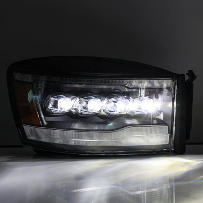 AlphaRex 06-08 Dodge Ram NOVA-Series LED Projector Headlights Black