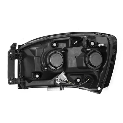 AlphaRex 06-08 Dodge Ram PRO-Series Halogen Projector Headlights Alpha-Black