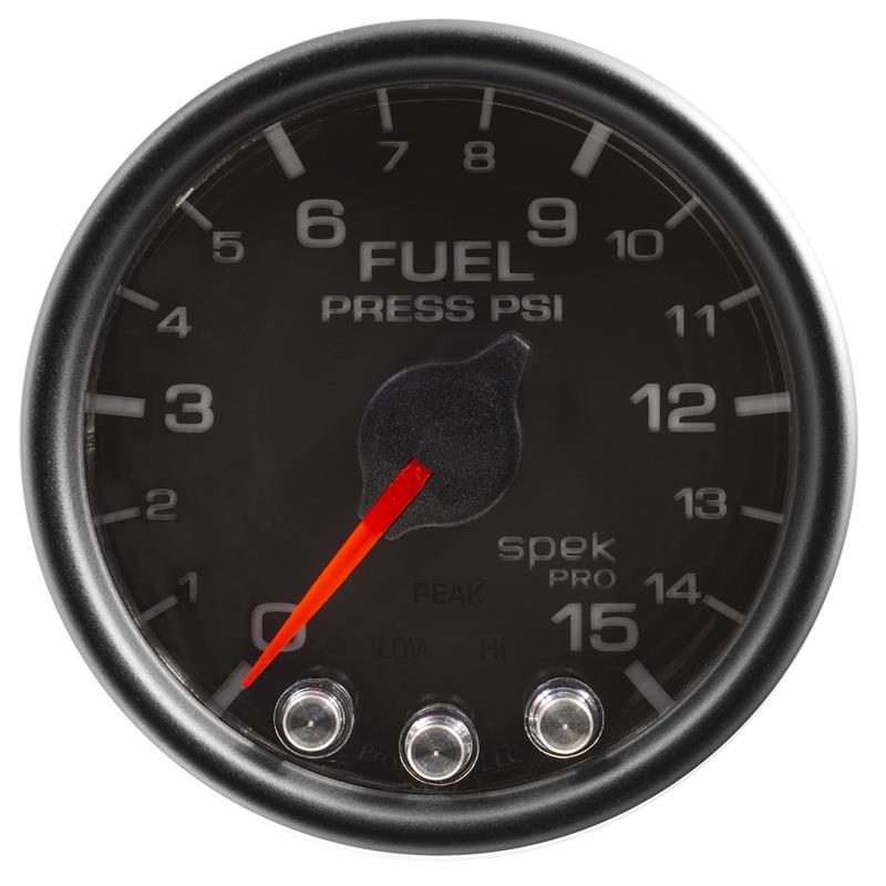 Autometer Spek-Pro 2 & 1/16" Fuel Press Gauge 15PSI