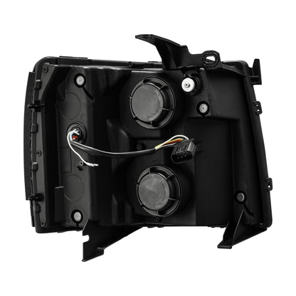 AlphaRex 07-13 Chevrolet Silverado PRO-Series Halogen Projector Headlights Black