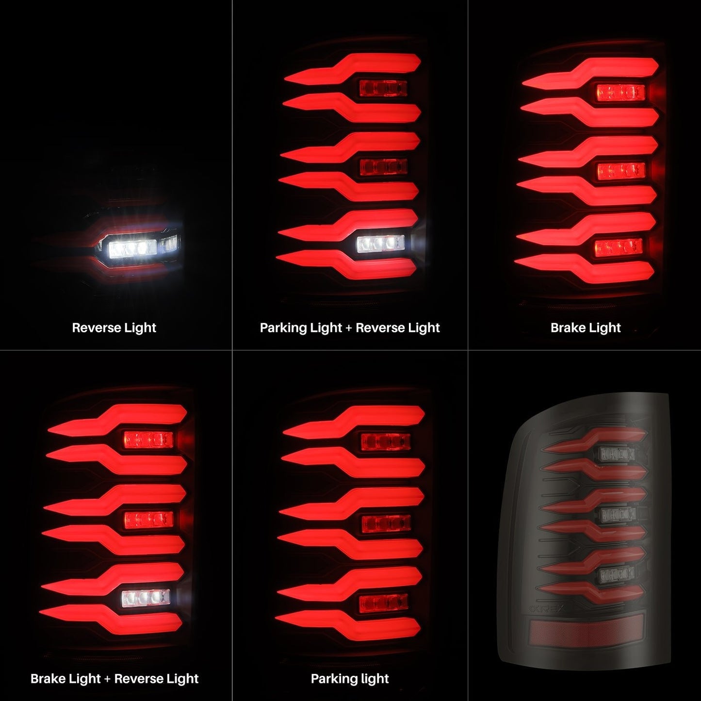 AlphaRex 07-13 GMC Sierra LUXX-Series LED Tail Lights Black Red
