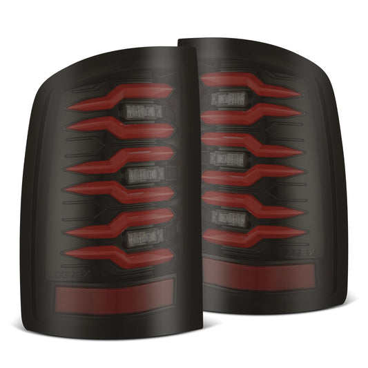 AlphaRex 07-13 GMC Sierra LUXX-Series LED Tail Lights Black Red