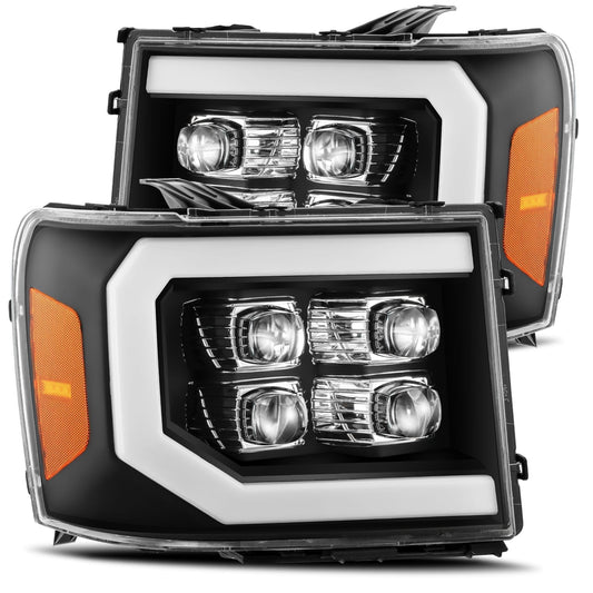 AlphaRex 07-13 GMC Sierra NOVA-Series LED Projector Headlights Black