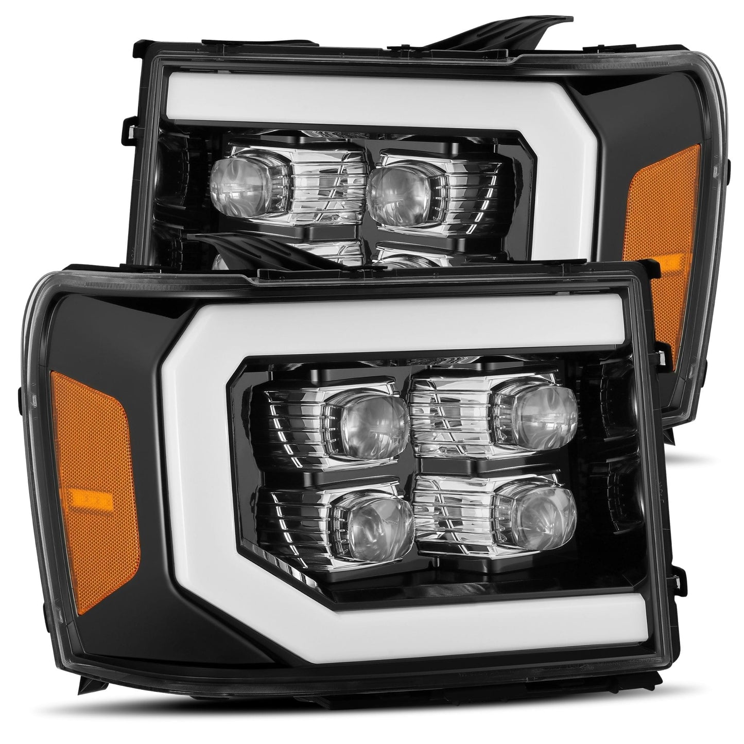 AlphaRex 07-13 GMC Sierra NOVA-Series LED Projector Headlights Jet Black