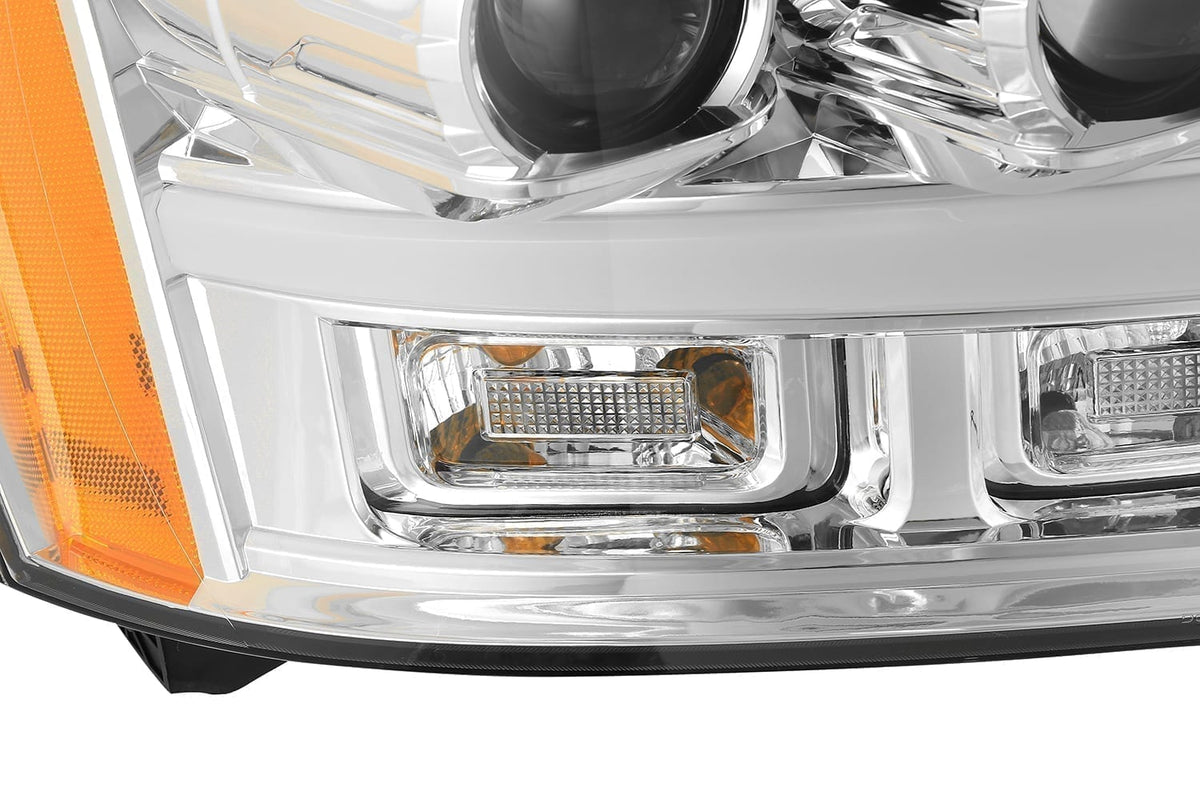 AlphaRex 07-14 Chevrolet Tahoe PRO-Series Proj Headlights Chrome w/Activ Light/Seq Signal/DRL