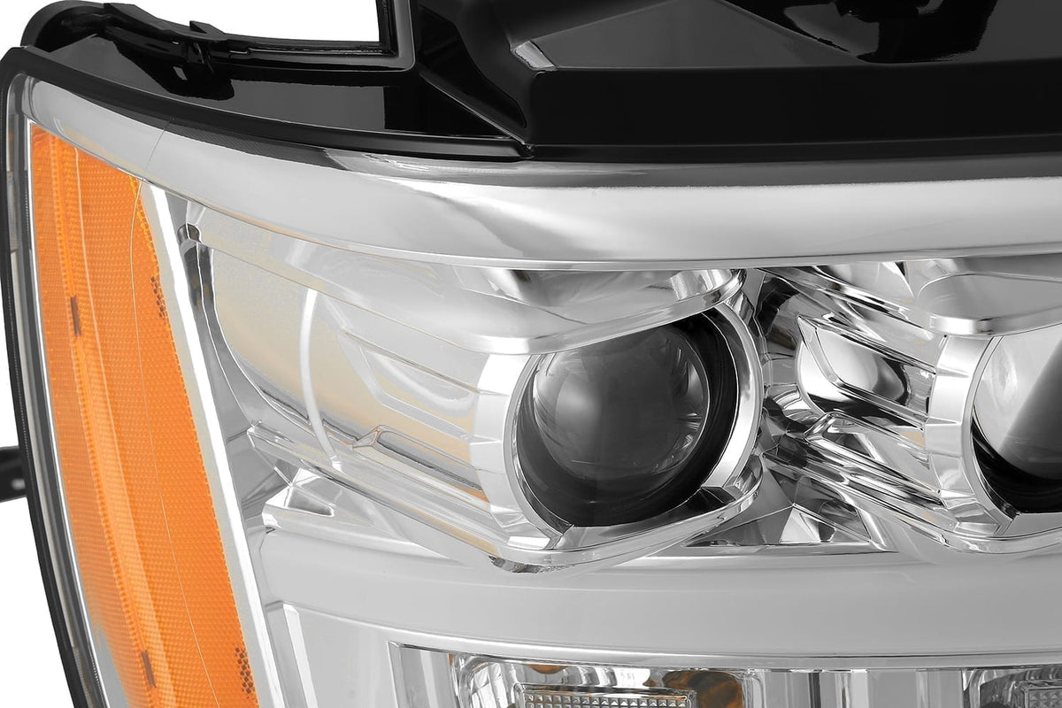 AlphaRex 07-14 Chevrolet Tahoe PRO-Series Proj Headlights Chrome w/Activ Light/Seq Signal/DRL