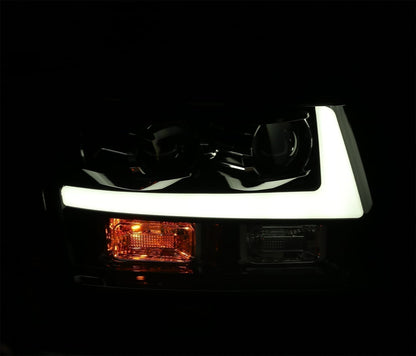 AlphaRex 07-14 Chevrolet Tahoe PRO-Series Proj Headlights Chrome w/Activ Light/Seq Signal/DRL
