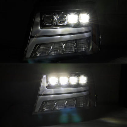 AlphaRex 07-14 Chevrolet Tahoe/Suburban/07-13 Avalanche NOVA-Series LED Projector Headlights Chrome