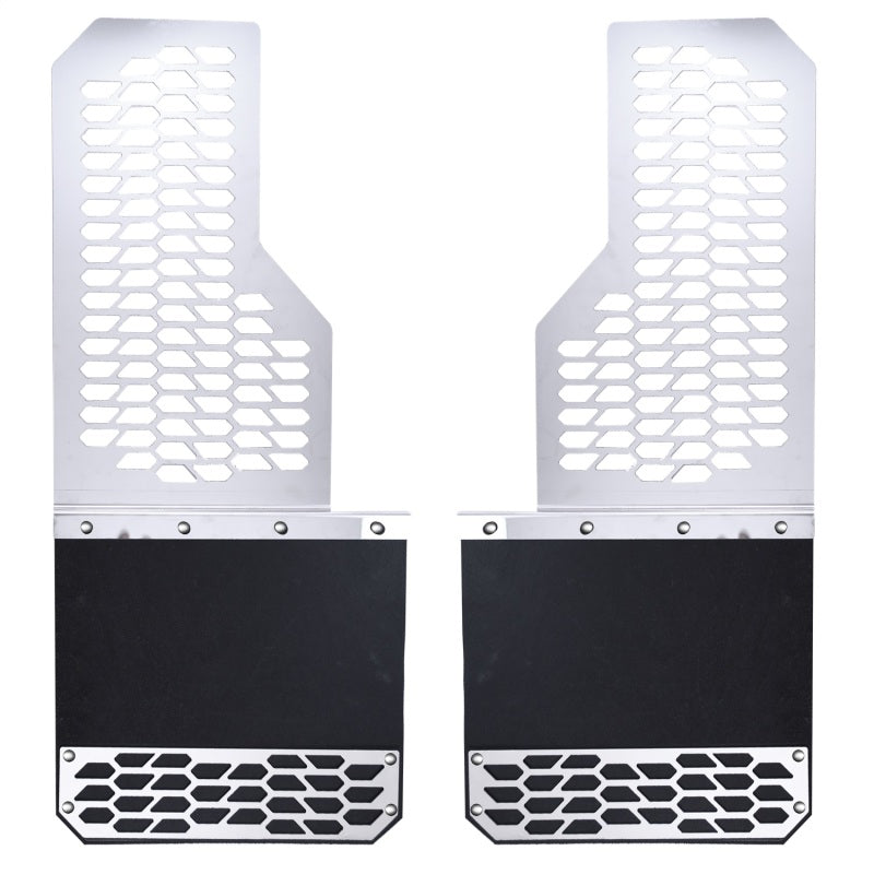 Putco SS Mud Skins Rear | Ford SuperDuty Dually (78155) Brushed w/ Hardware