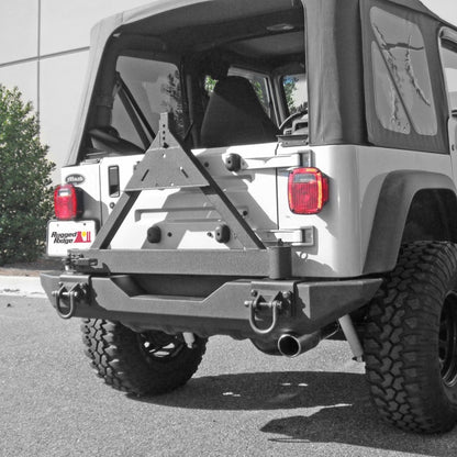 Rugged Ridge 11546.42 XHD Rear Bumper Tire Carrier for Jeep CJ/Wrangler