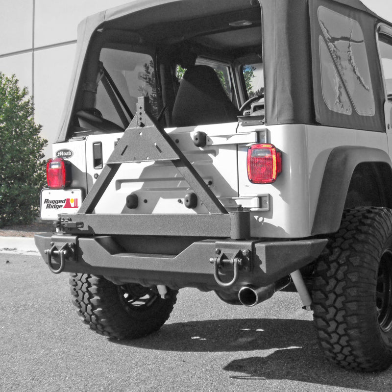 Rugged Ridge 11546.42 XHD Rear Bumper Tire Carrier for Jeep CJ/Wrangler