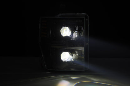 AlphaRex 08-10 Ford Super Duty/Excursion LUXX-Series LED Projector Headlights Alpha-Black