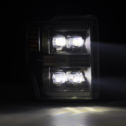 AlphaRex 08-10 Ford Super Duty/Excursion NOVA-Series LED Projector Headlights Black