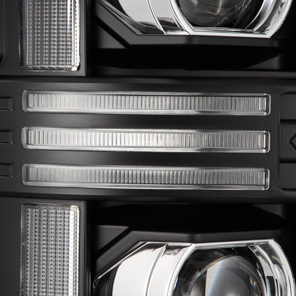 AlphaRex 08-10 Ford Super Duty/Excursion PRO-Series Halogen Projector Headlights Black
