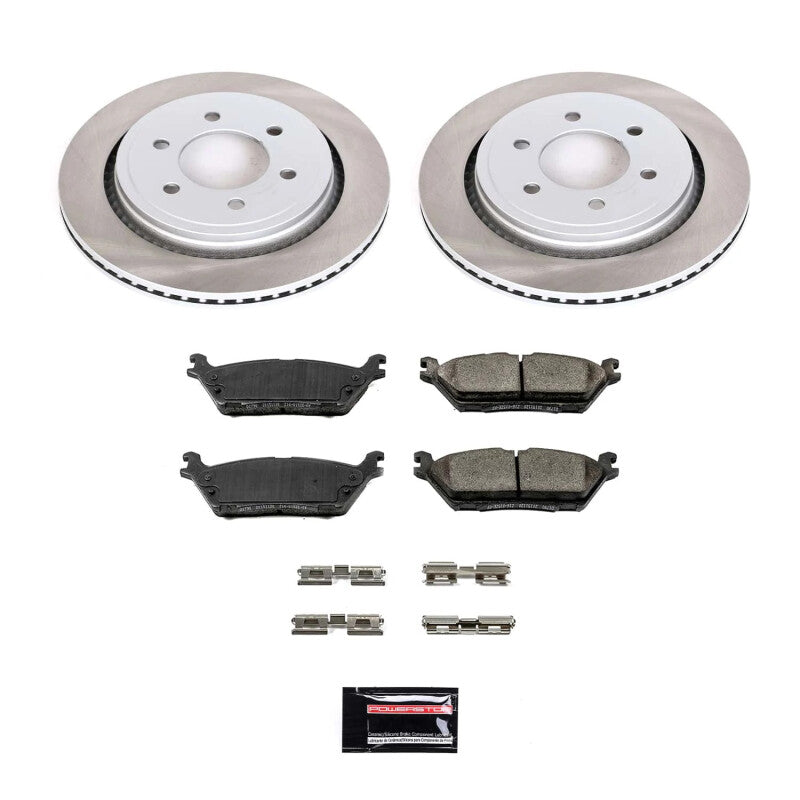 PowerStop 15-17 Ford F-150 Rear Semi-Coated Rotor Kit (SC6814)