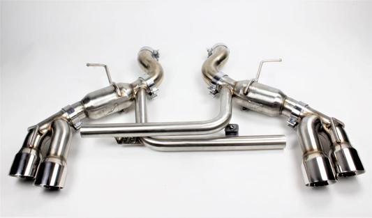 Mishimoto 2016+ Chevrolet Camaro SS Quad-Tip Pro Axle-Back Exhaust w/ Polished Tips-WheelFlip