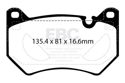 EBC Brakes DP42436R Yellowstuff Street & Track Brake Pads for 18-22 Q5