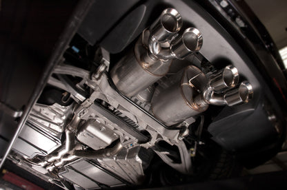 Stainless Works 2-1/2in Dual Chambered Turbo Mufflers | Corvette C6 (09-13) (C609CBQUAD)