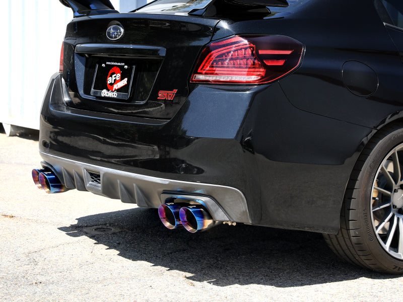 aFe Takeda 3in to 2-1/2in Stainless Steel Cat-Back Exhaust w/ Blue Flame Tip | Subaru WRX/STi (15-21) (49-36810-L)