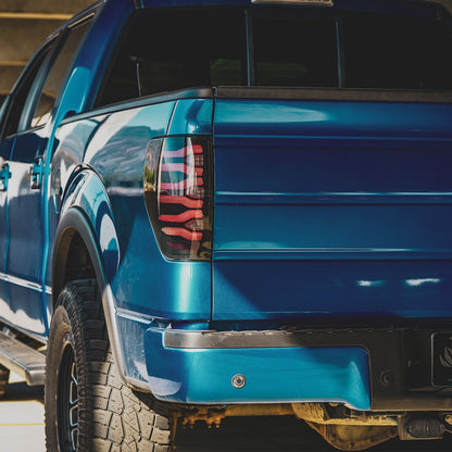 AlphaRex 09-14 Ford F150 LUXX-Series LED Tail Lights Black-Red