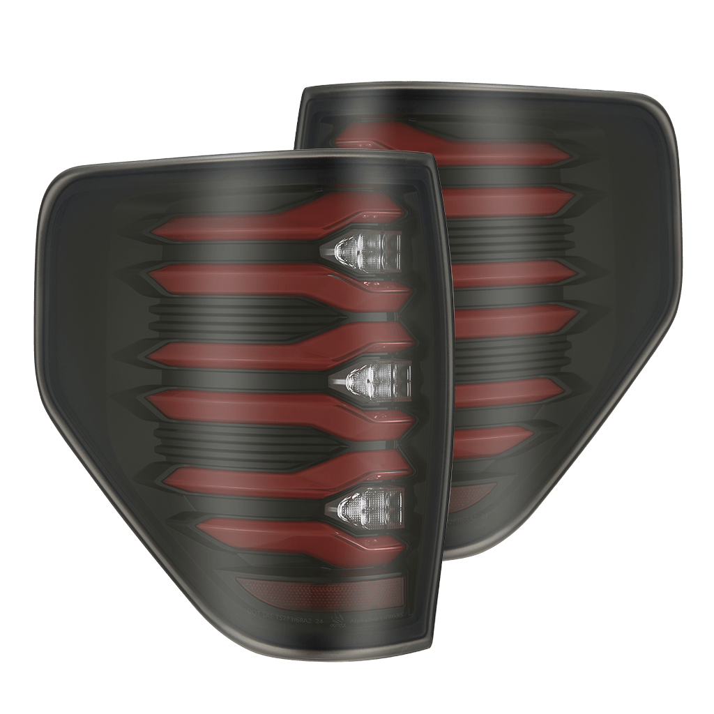 AlphaRex 09-14 Ford F150 LUXX-Series LED Tail Lights Black-Red