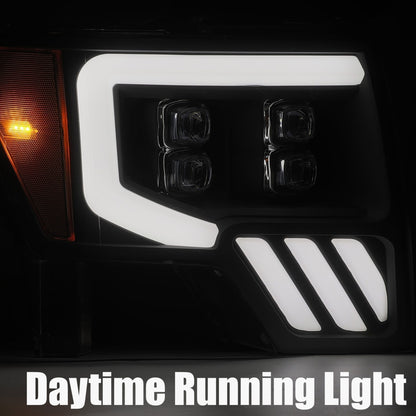 AlphaRex 09-14 Ford F150 NOVA-Series LED Projector Headlights Jet Black