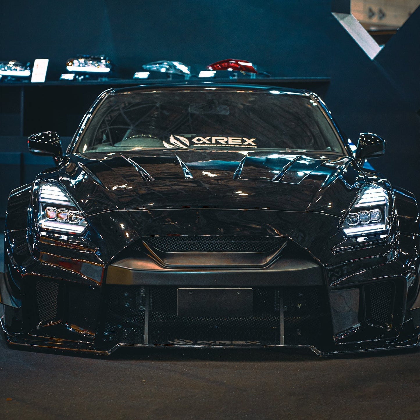 AlphaRex 09-25 Nissan GT-R NOVA-Series LED Projector Headlights Black