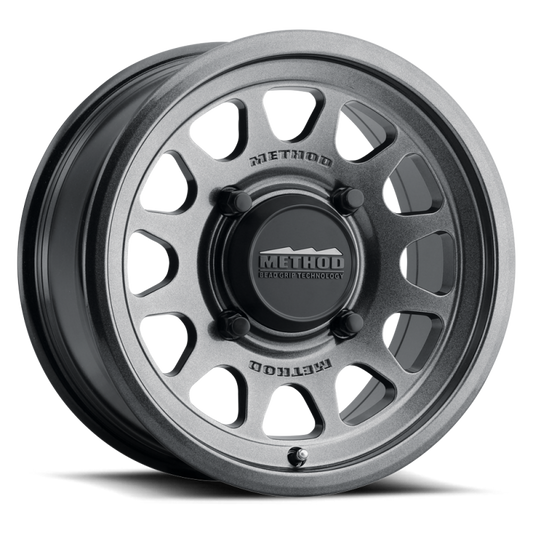 (set of 4) Method MR414 UTV Bead Grip Gloss Graphite | 15x10" +25mm | 5x4.5in Wheel