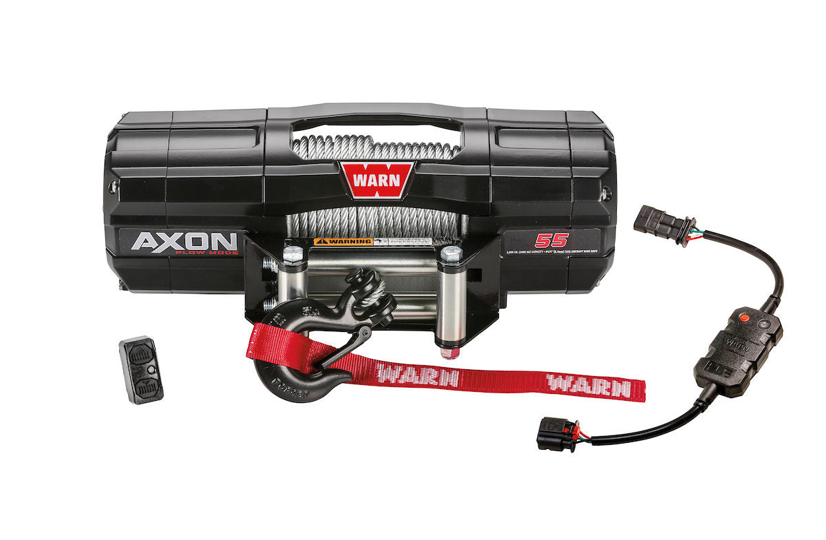 WARN 110255 AXON 55 ATV UTV Quad Winch 5500 Lb 50' 1/4" Cable Plow Mode Fairlead