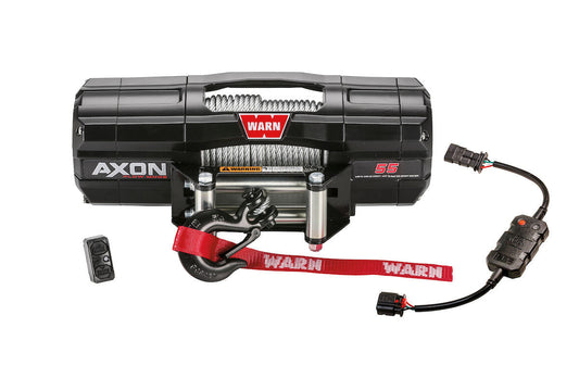 WARN 110255 AXON 55 ATV UTV Quad Winch 5500 Lb 50' 1/4" Cable Plow Mode Fairlead