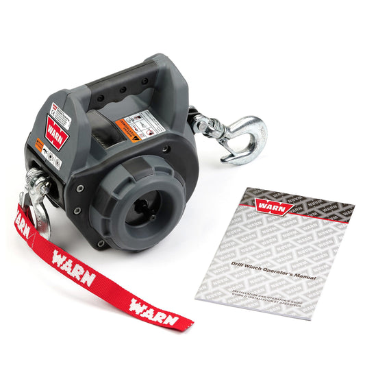 WARN 101570 Hand Held Drill Winch Hoist 750 LBS Come Along 40 Feet Steel Cable