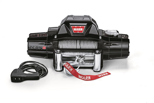 WARN 88980 ZEON 8 8000 lb Premium Series Winch Roller Fairlead 100' Cable 12V