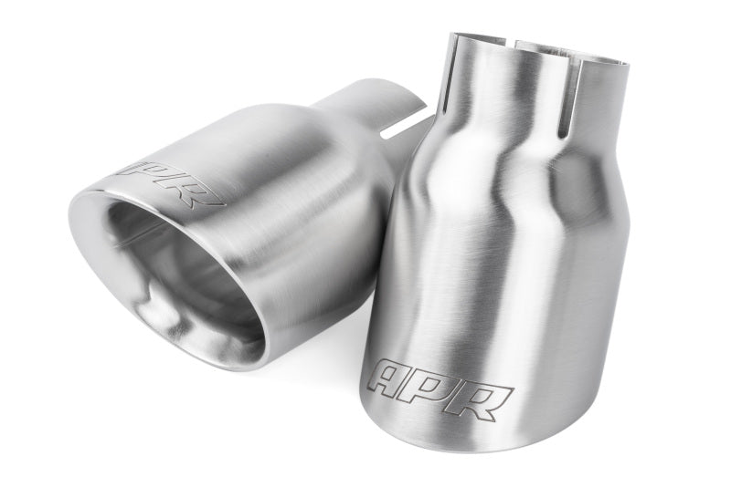 APR Double-Walled 3.5in Slash-Cut Tips | Set of 2 (Brushed Silver) (TPK0007)