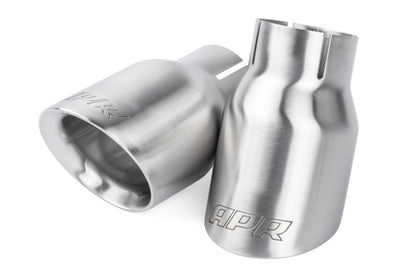 APR Double-Walled 3.5in Slash-Cut Tips | Set of 2 (Brushed Silver) (TPK0007)