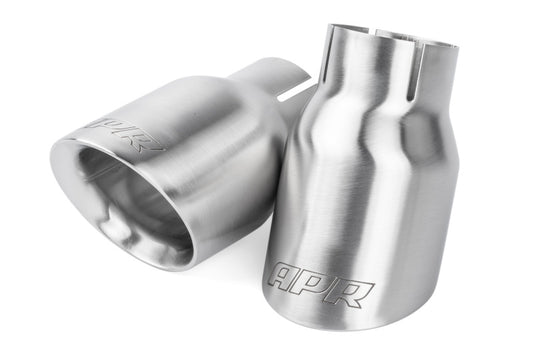 APR Double-Walled 3.5in Slash-Cut Tips | Set of 2 (Brushed Silver) (TPK0007)