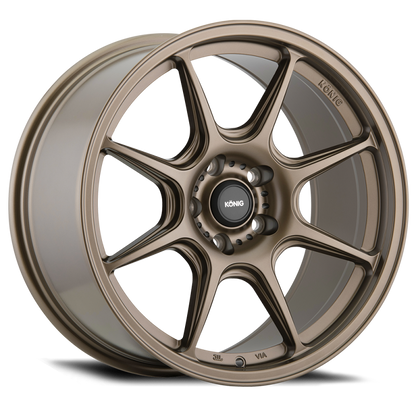 (set of 4) Konig Lockout Matte Bronze | 18x8.5" +43mm | 5x100mm Wheel