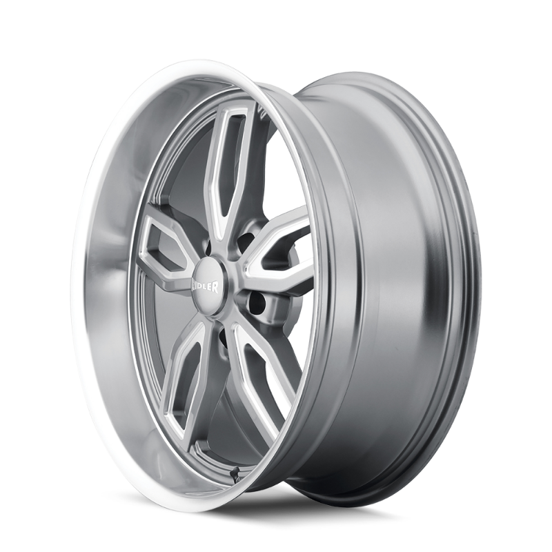 (set of 4) Ridler Wheels 608 Gloss Grey Milled | 18x8" +0mm | 5x114.3mm Wheels